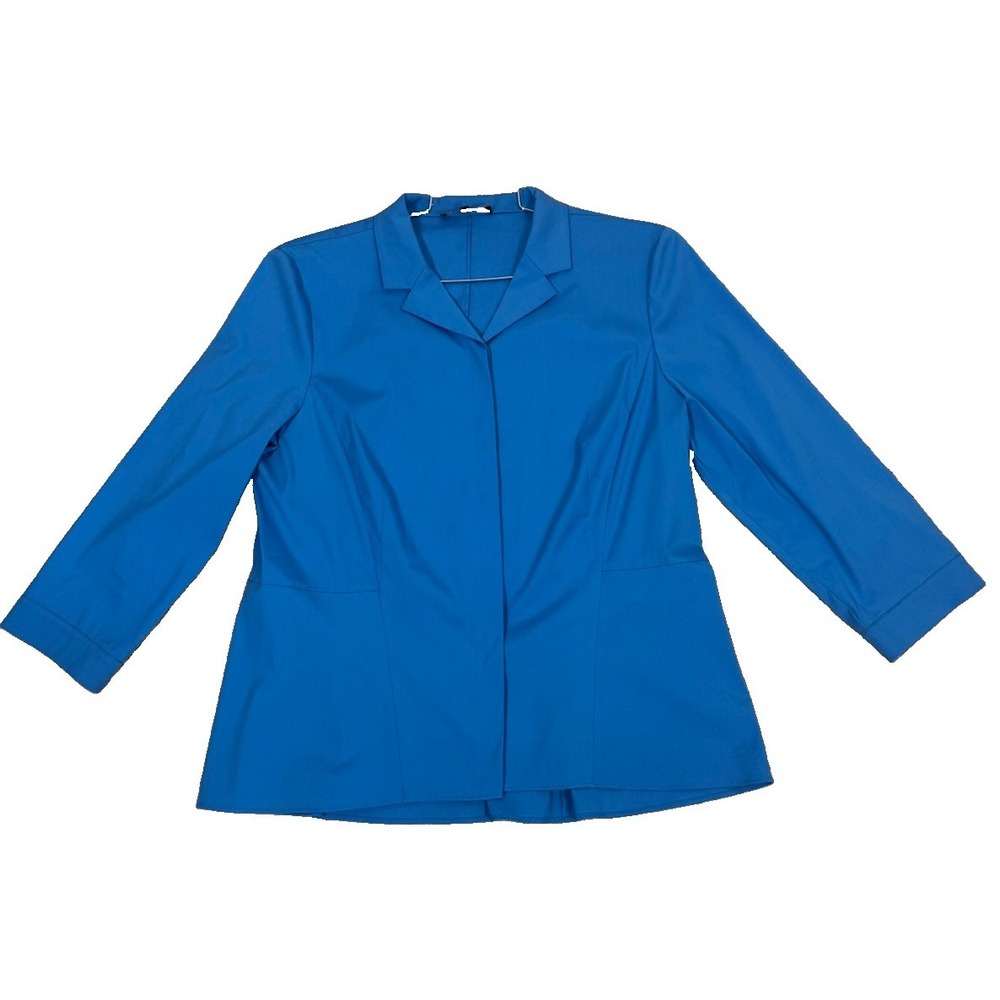 Lafayette 148 Fitted Long Sleeve Button Up Top Blouse Women's 14 Stretch Capsule